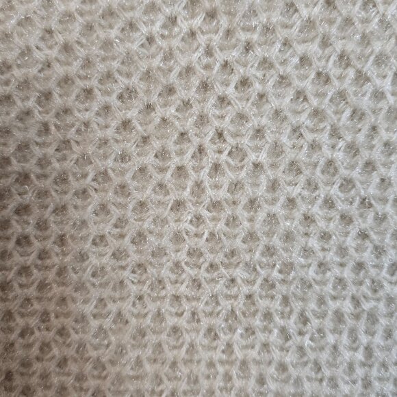 ITALY Women Textured Knit Sweater Soft Long Sleeve V-Neck Pullover Beige Small - Picture 9 of 14